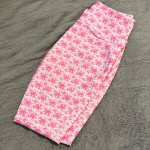 LoveShackFancy Pink Floral Pencil Skirt